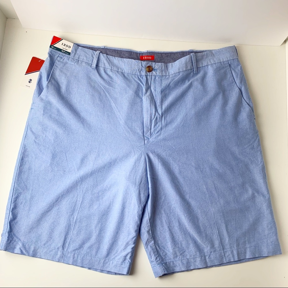Izod Mens Newport Oxford Blue Shorts, Size 42